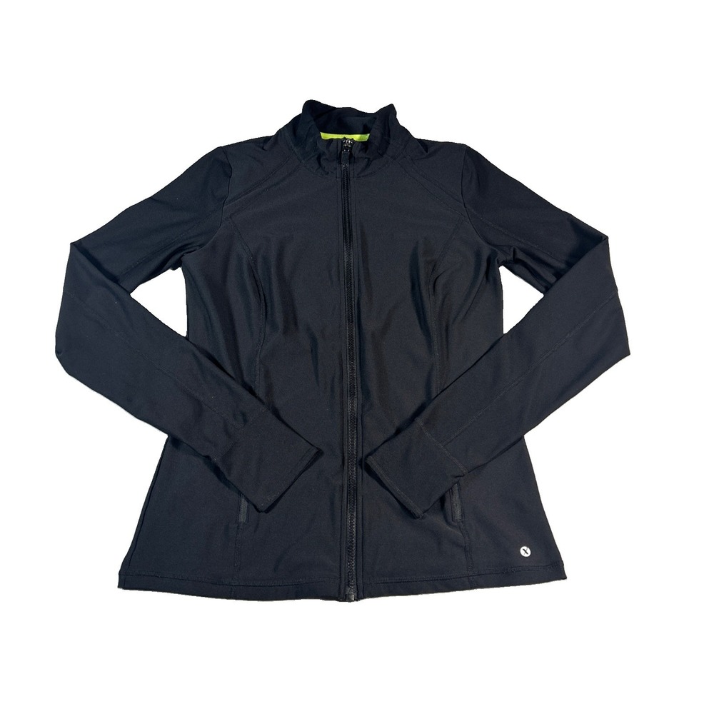 Xersion Quick Dry Full Zip Up Shirt Womens Small Black Long Sleeve Active Top